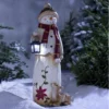 Christmas Decoration Woodland Snowman Holding Solar Lantern