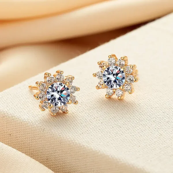 Moissanite Diamond Titanium Earrings