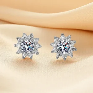 Moissanite Diamond Titanium Earrings