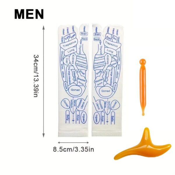 Reflexology Chart Socks with Trigger Point Massage Tool