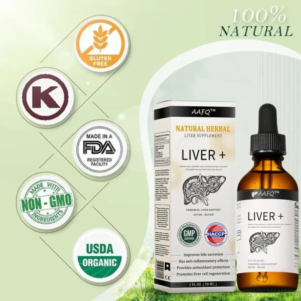 AAFQ® Natural Herbal Liver Supplement - Powerful Liver Support - Detox & Repair - Herbal Supplements